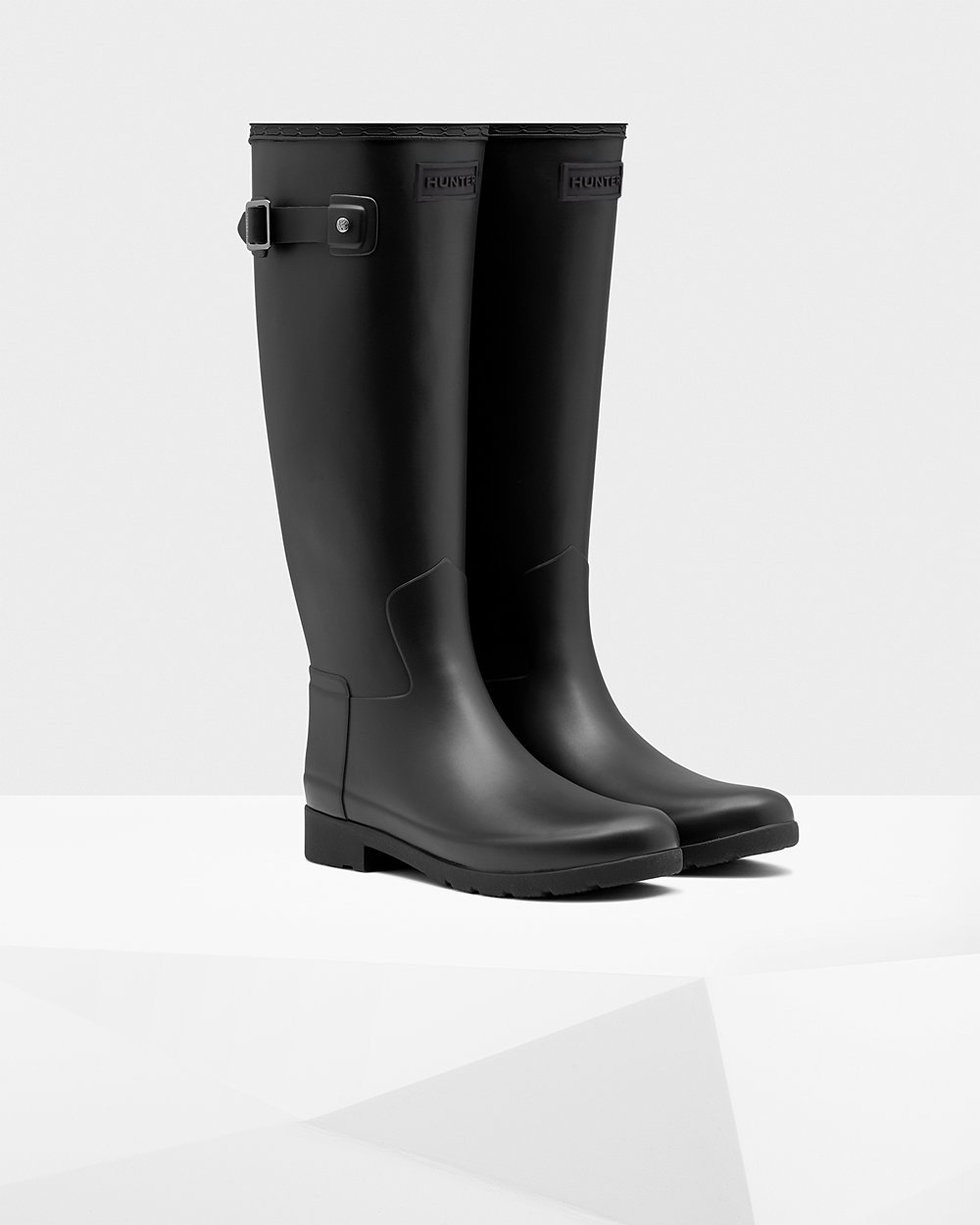 Botas de Lluvia Altas Hunter Mujer - Refined Slim Fit - Negros - IDXABYW-31